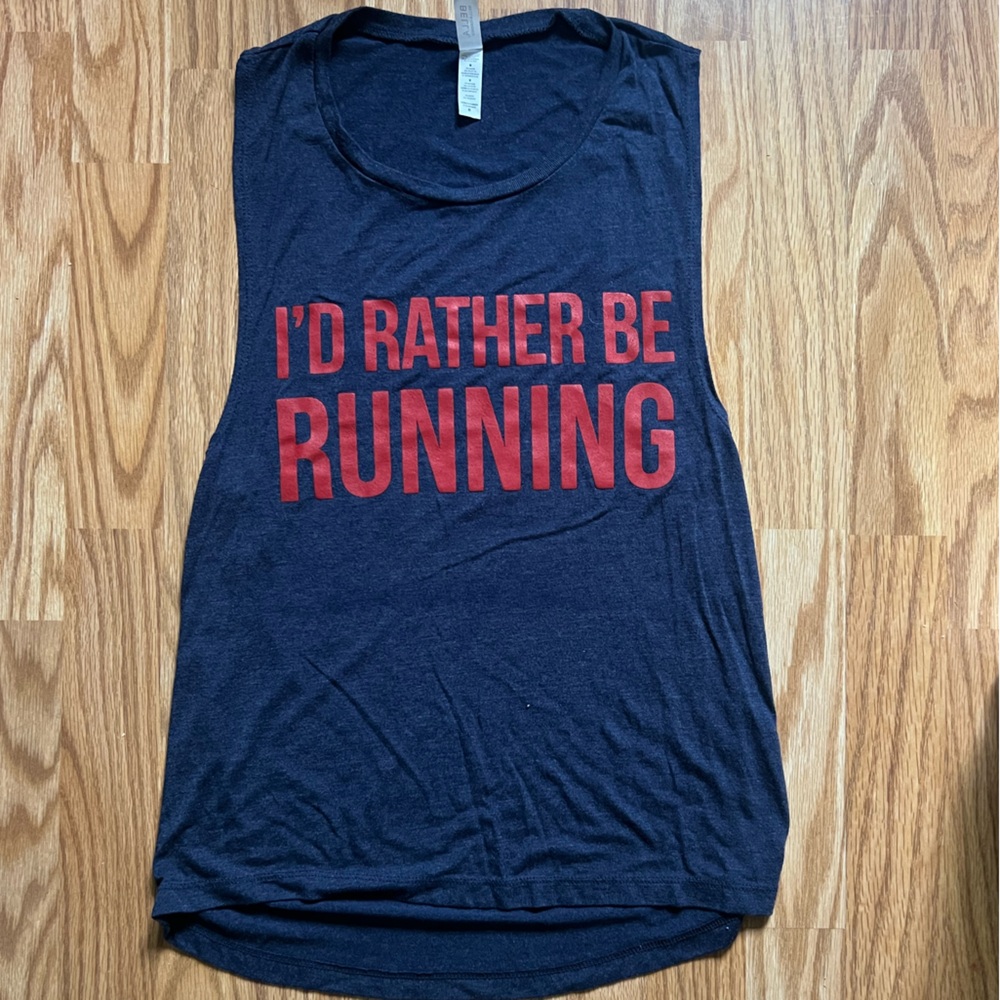Bella Canvas “I’d Rather Be Running” Graphic Muscle Tank Medium